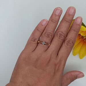 Vintage 18k HGE Gold Plated Ring with CZ Size 6.5